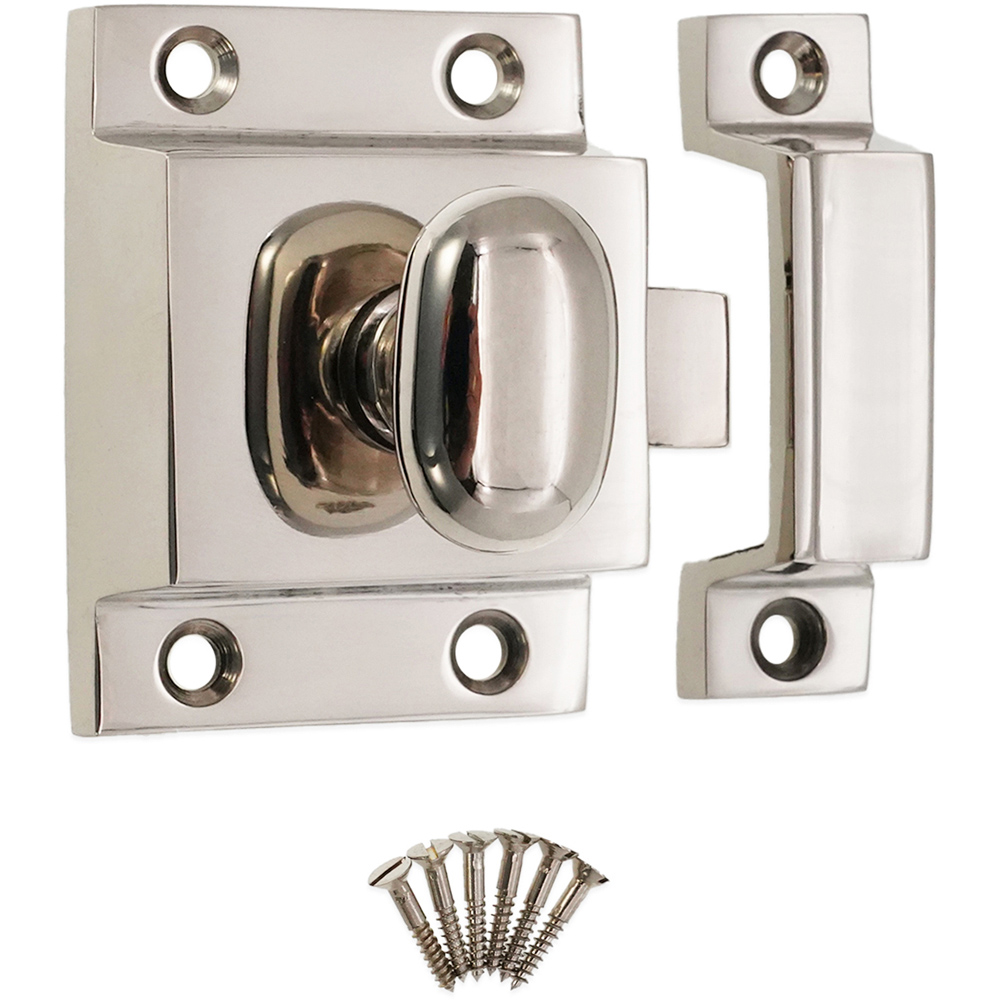 Spira Brass Polished Nickel Cupboard Catch Image 4