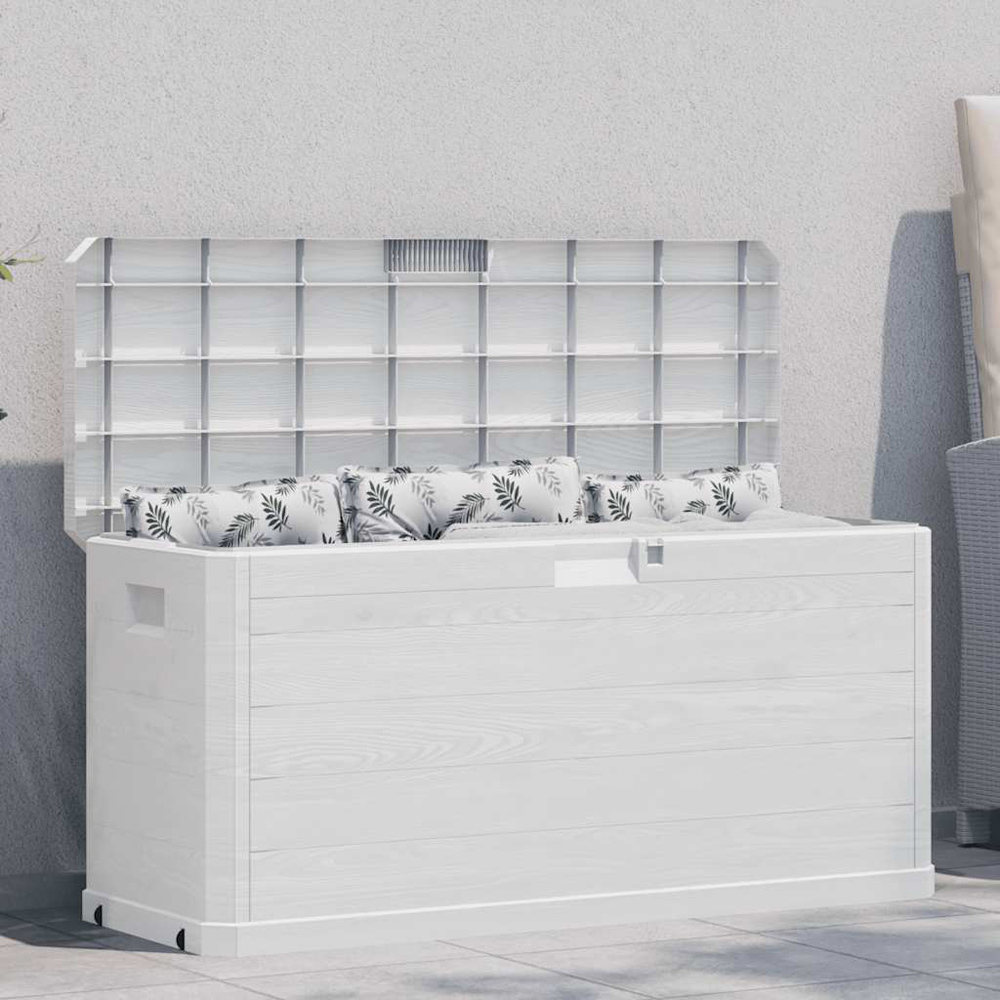 vidaXL 280L Light Grey Plastic Garden Storage Box with Lockable Lid Image