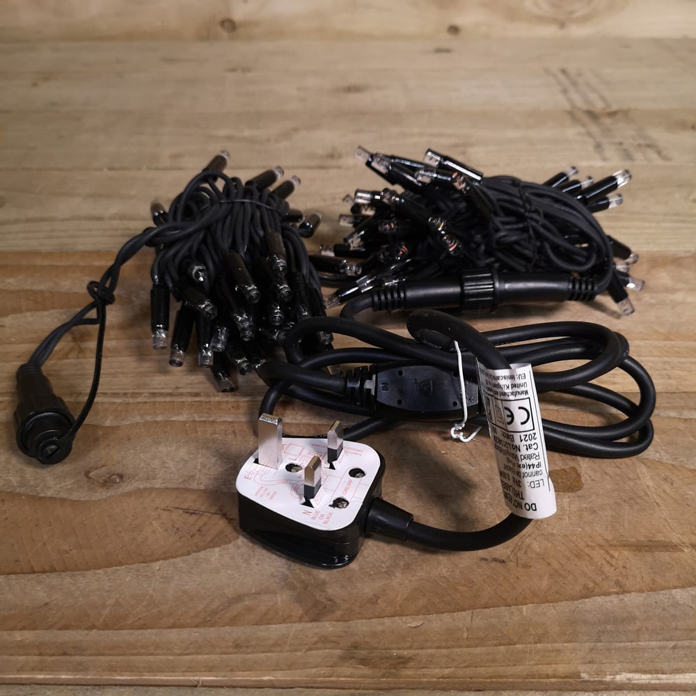 Premier 100 Multicolour LED Static Black Cable String Light 8m Image 2