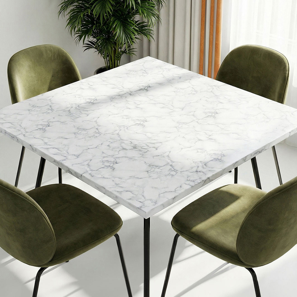 Living and Home White PVC Self-Adhesive Flooring Roll 60cm x 5m Image 1