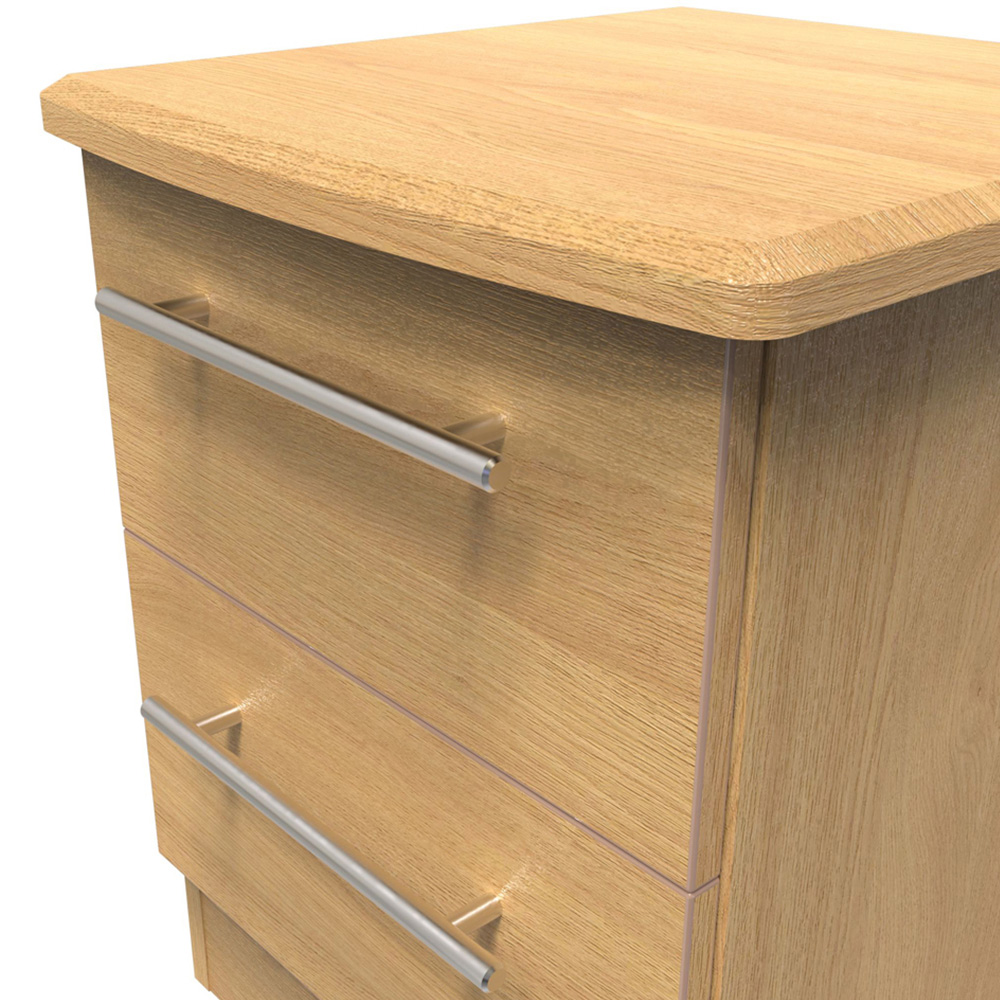 Crowndale Sherwood 2 Drawer Compact Oak Bedside Cabinet Image 5