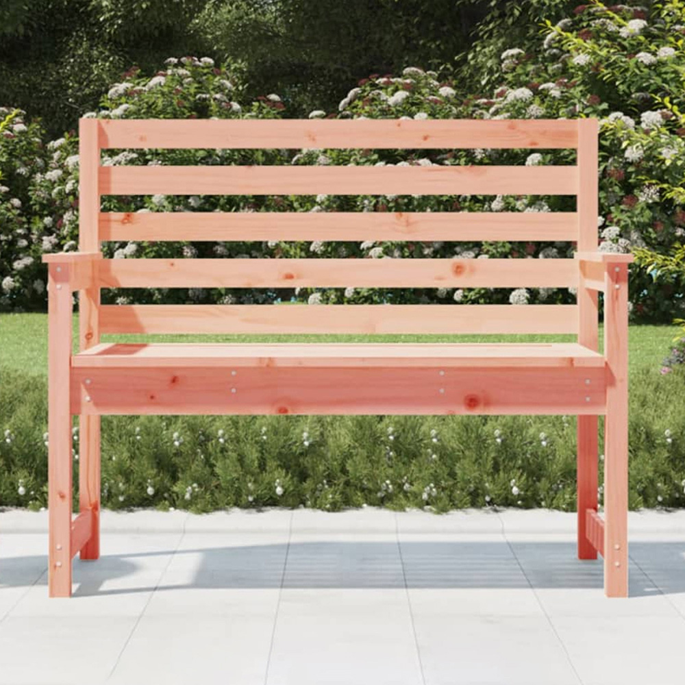 vidaXL Natural Solid Douglas Wood Slatted Garden Bench 109 x 48 x 91.5cm Image 1