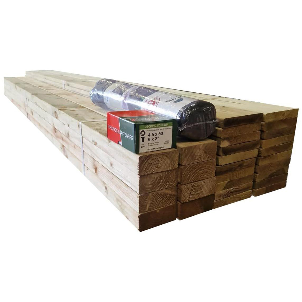 Snowdon Timber Pressure Treated Value Decking Kit 2.4 x 2.4m Image 3