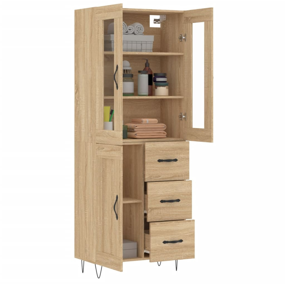 vidaXL 3 Door 3 Drawer Sonoma Oak Highboard Image 3