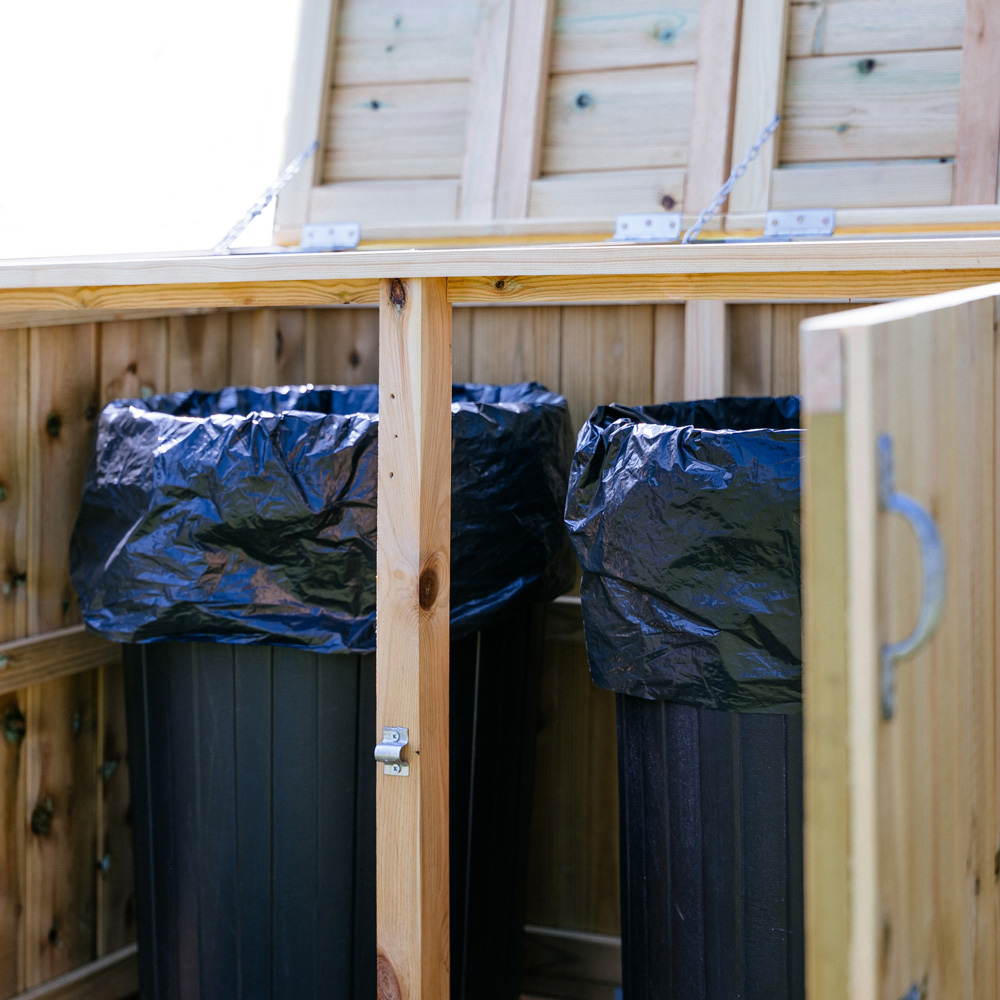 The Garden Village Dutton 4 x 2ft Double Dustbin Storage Shed Image 7