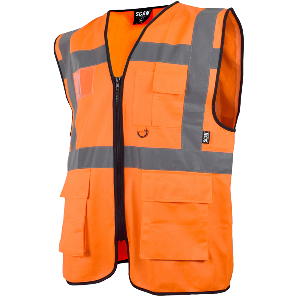 Scan High Visibility Utility Waistcoat Large Orange Image 1