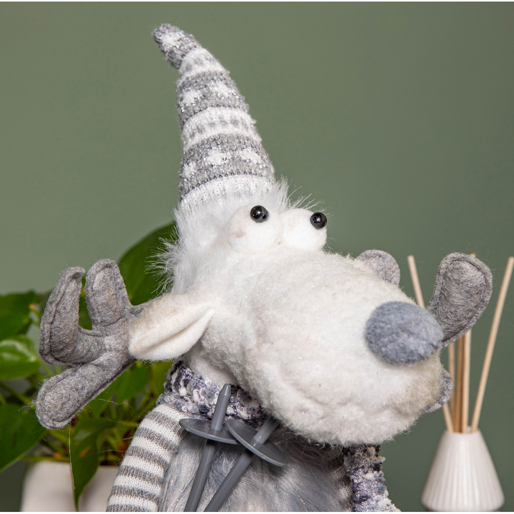Samuel Alexander Light Up Grey Reindeer Christmas Decoration with Dangly Legs Image 3
