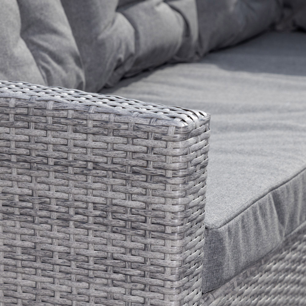 Artemis Piana 9 Seater Grey Rattan Corner Sofa with Bench Image 3