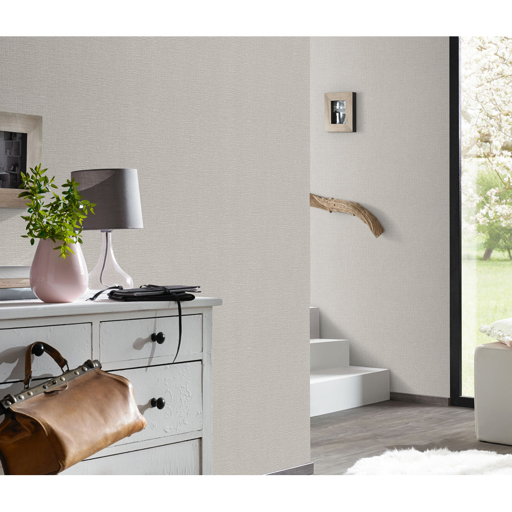 Erismann Opus Dolce Luxury Woven Plain Natural Taupe Wallpaper Image 3