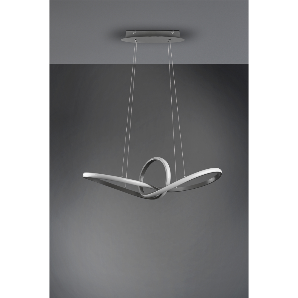TRIO Sansa Matt Nickel LED Pendant Light Image 6