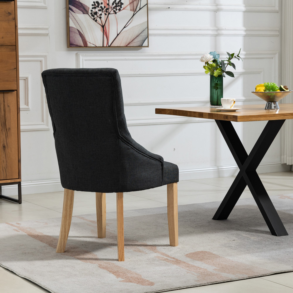 Artemis Home Ravenna Set of 2 Black Fabric Dining Chair Image 5