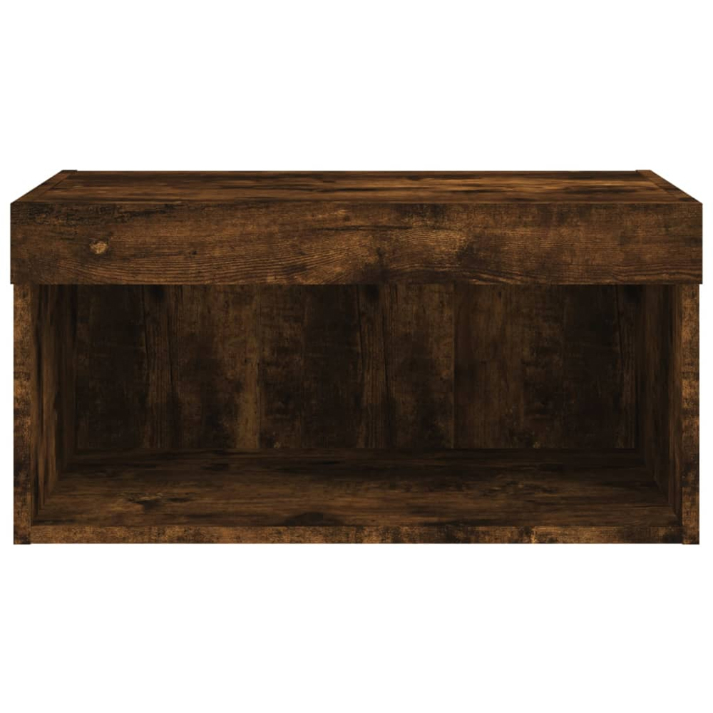 vidaXL Single Shelf Smoked Oak Wall Mounted LED TV Cabinet Image 8
