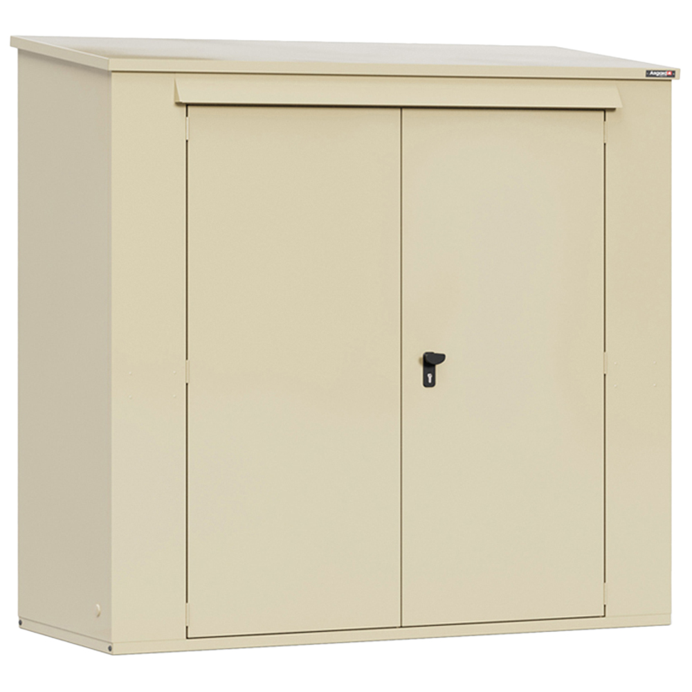 Asgard Trojan Plus 7 x 3ft Double Door Cream Caravan Storage Shed Image 1