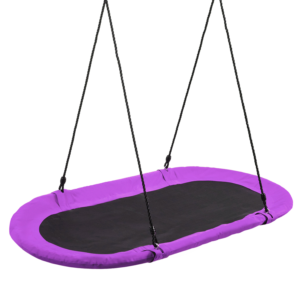 Costway Purple Children Oval Adjustable Swing Set 150cm Image 3