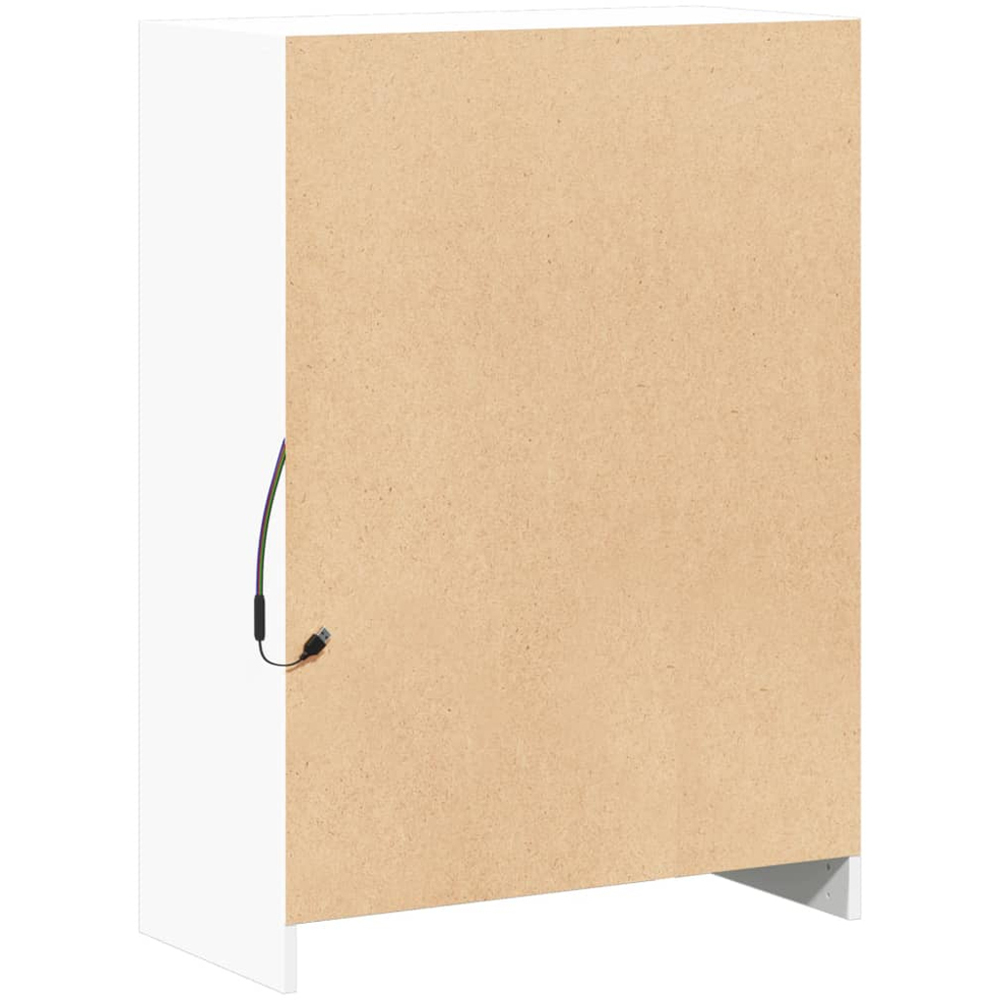 vidaXL 2 Door Single Open Shelf White LED Sideboard Image 6