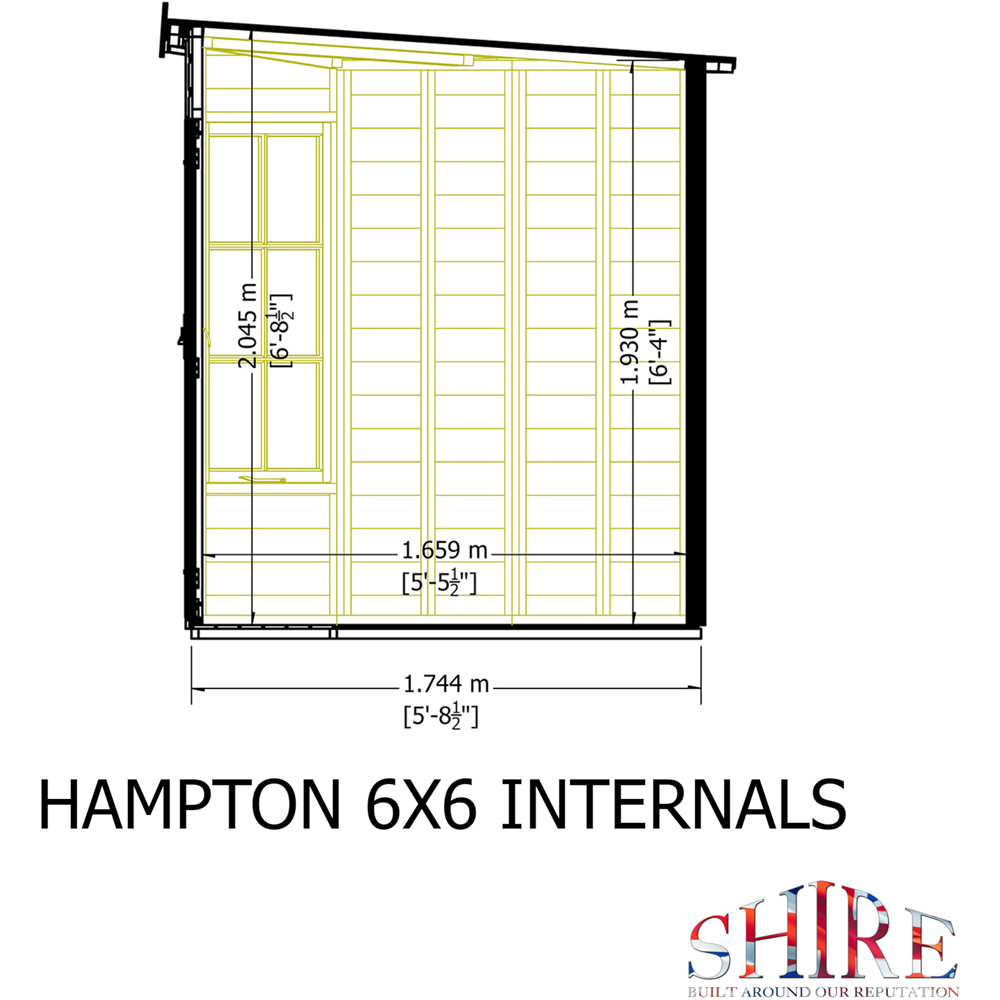 Shire Hampton 6 x 6ft Shiplap Pent Garden Corner Summerhouse Image 8