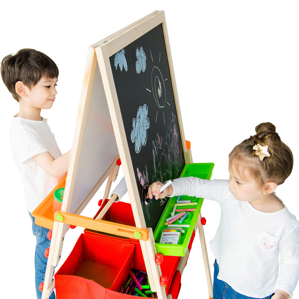 Teamson Kids Little Artist Vangogh Red Wooden Double Sided Art Easel Image 3