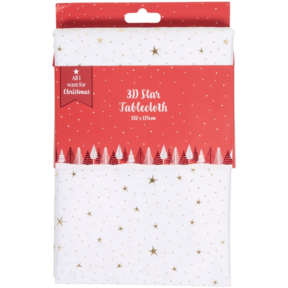 3D Star Christmas Tablecloth Image 2