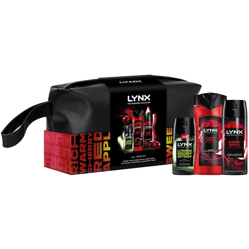 Lynx Fine Fragrance Cherry Spritz and Pear Scent Washbag Gift Set 2 Pack Image 2