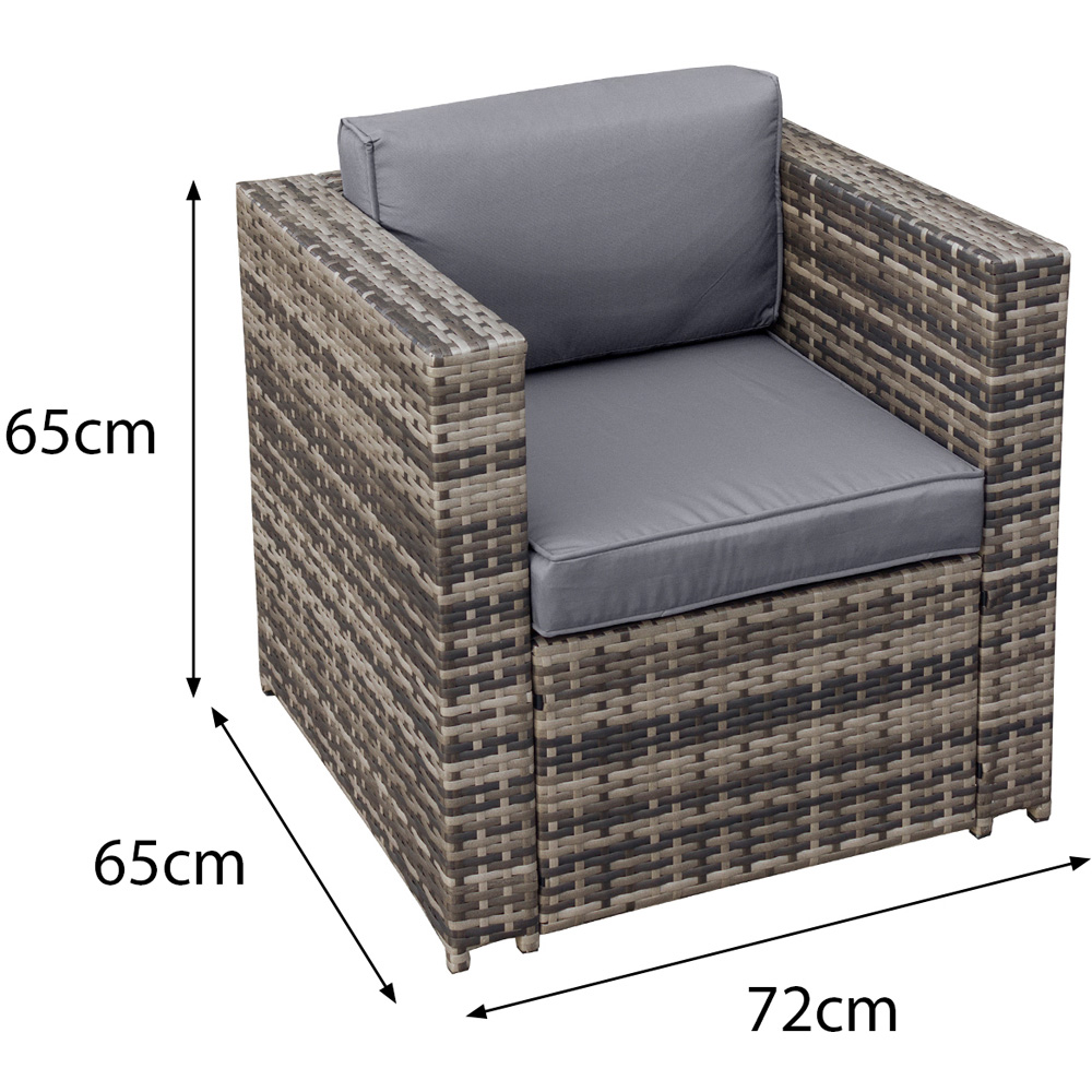 Oseasons Malta Set of 2 Walnut Grey Rattan Chair Image 3