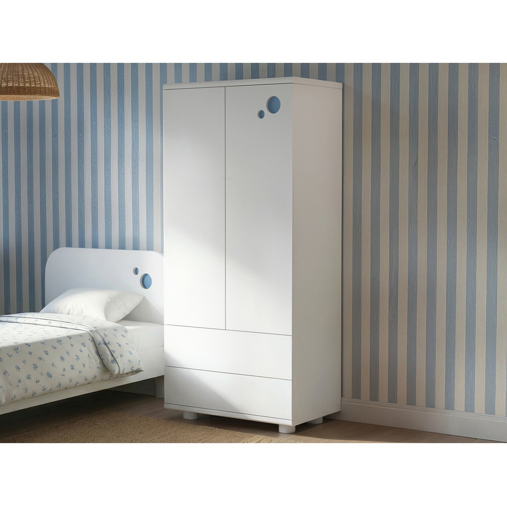 Flair Livana 2 Door 2 Drawer White Wardrobe Image 5
