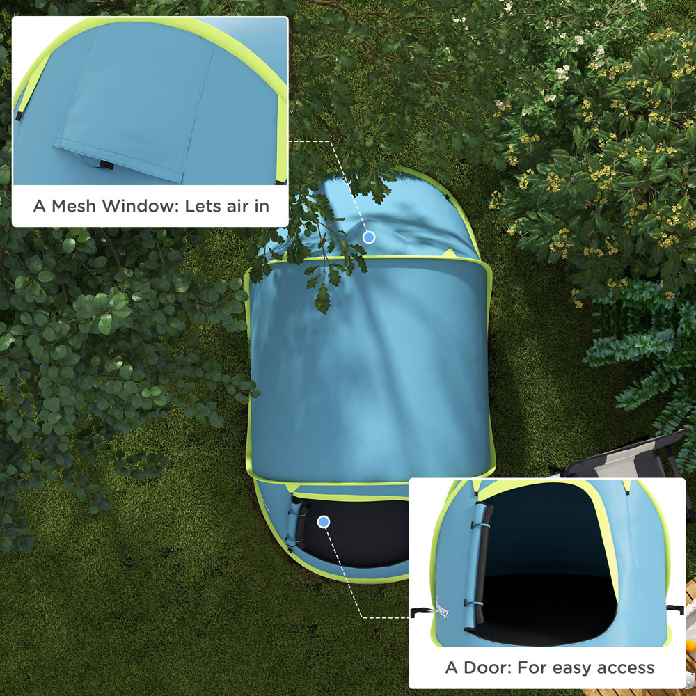 Outsunny 2 Person Waterproof Pop Up Camping Tent with Carry Bag Blue Image 6