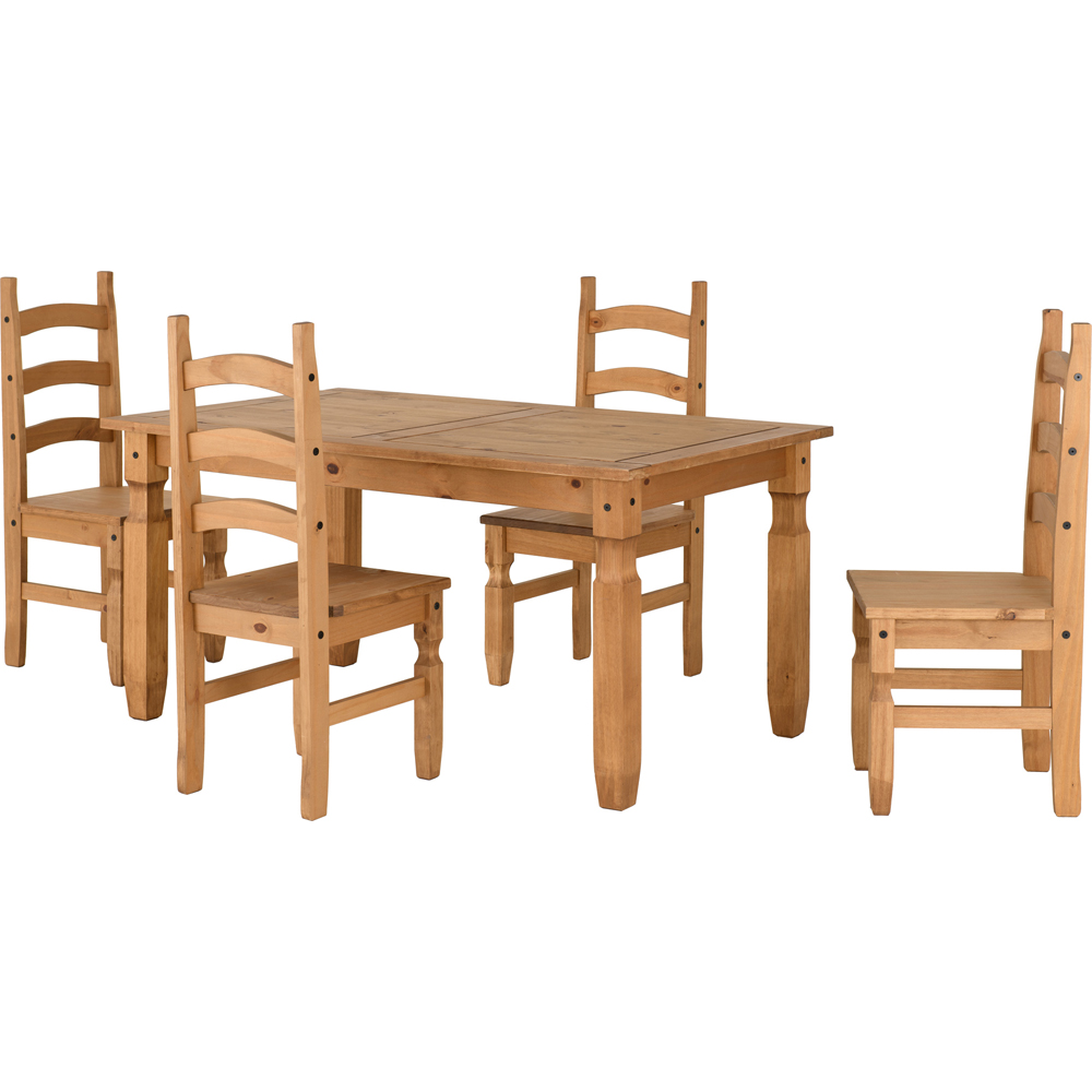 Seconique Corona 4 Seater Dining Set Distressed Waxed Pine Image 3