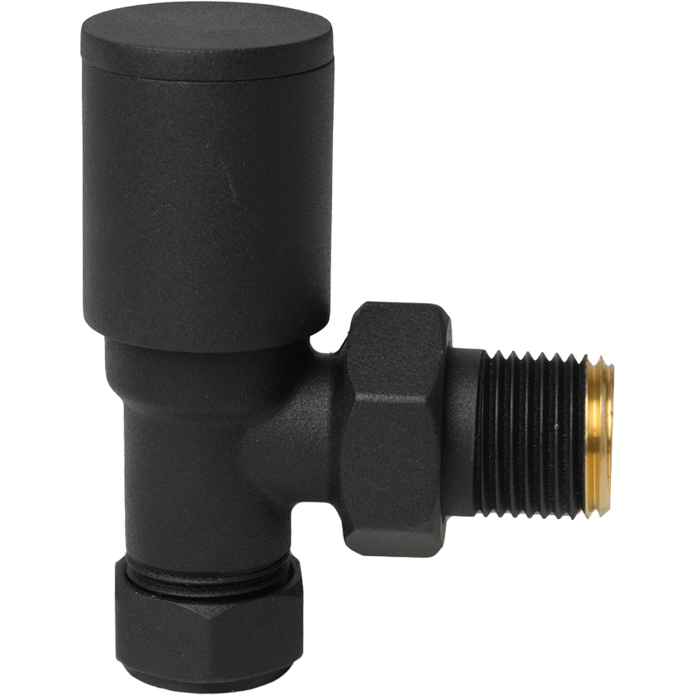 Go Bathrooms Black Angled Radiator Valve 15mm 2 Pack Image 2