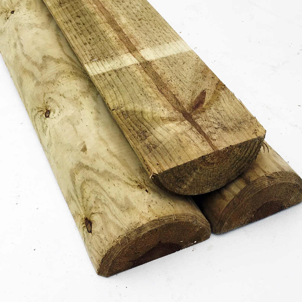 Inspirational Gifting Half Round Wooden Fence Post 1.8m x 100mm 10 Pack Image 3