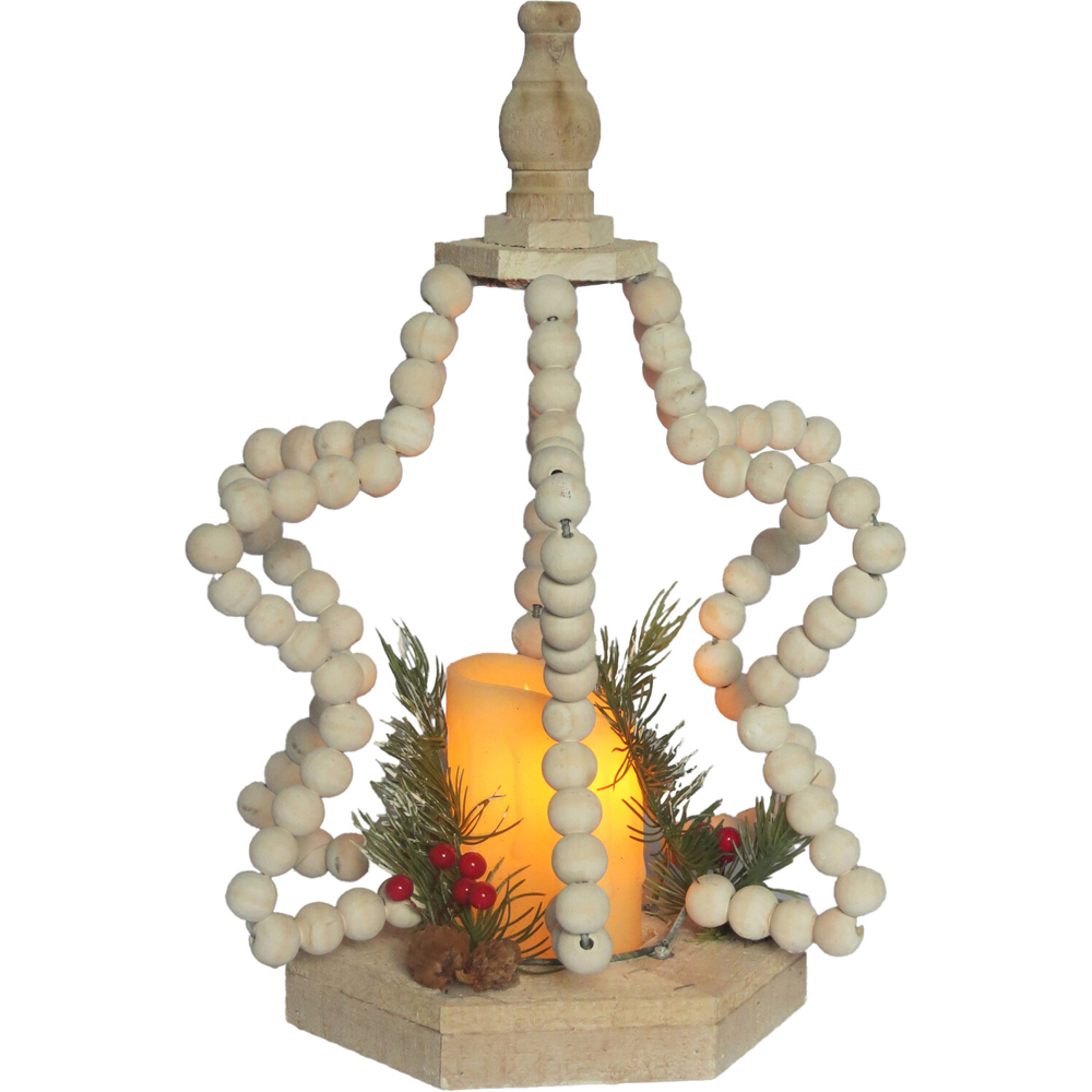 Beaded Star Lantern Flicker CandleMulticolour Image 3