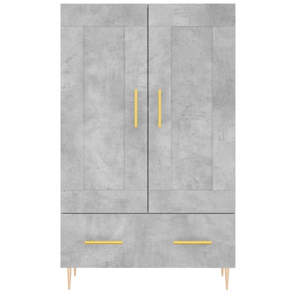 vidaXL 2 Door Single Drawer Concrete Grey Small Highboard Image 5