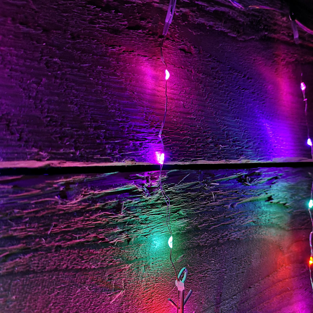 Premier 339 Rainbow LED Static Snowflake Silver Pin Cable Curtain Light 1.2 x 1.2m Image 4