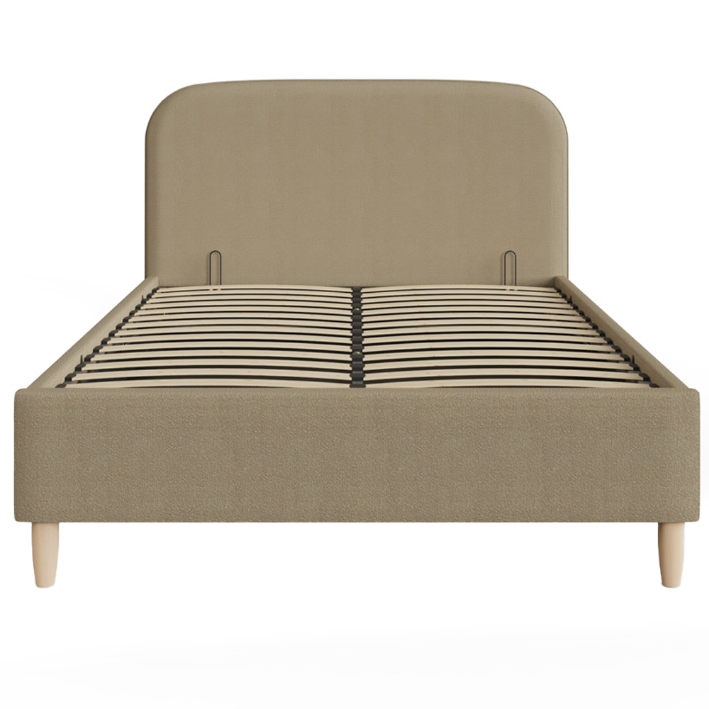 GFW Florence Boucle Double Natural Mushroom Brown Ottoman Bed Image 2