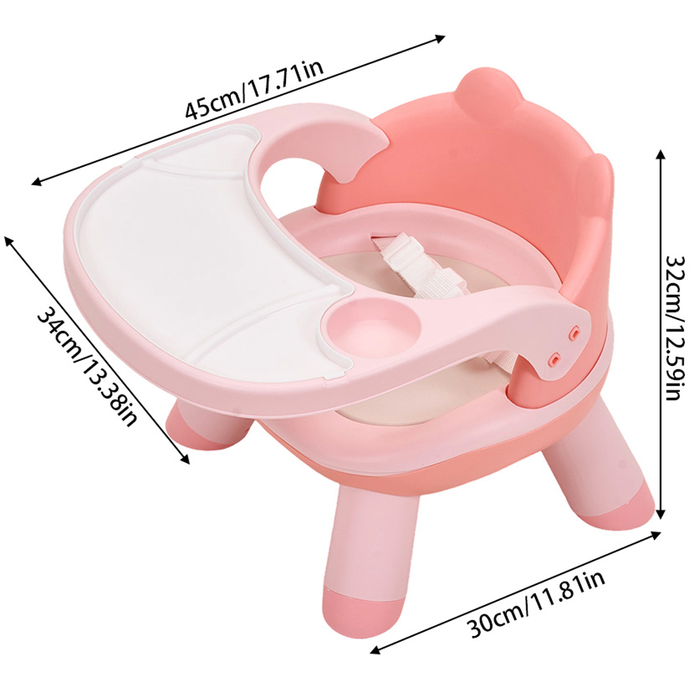 H&O Direct Pink Low Plastic Baby Feeding Chair with Tray and 3 Point Harness Image 6