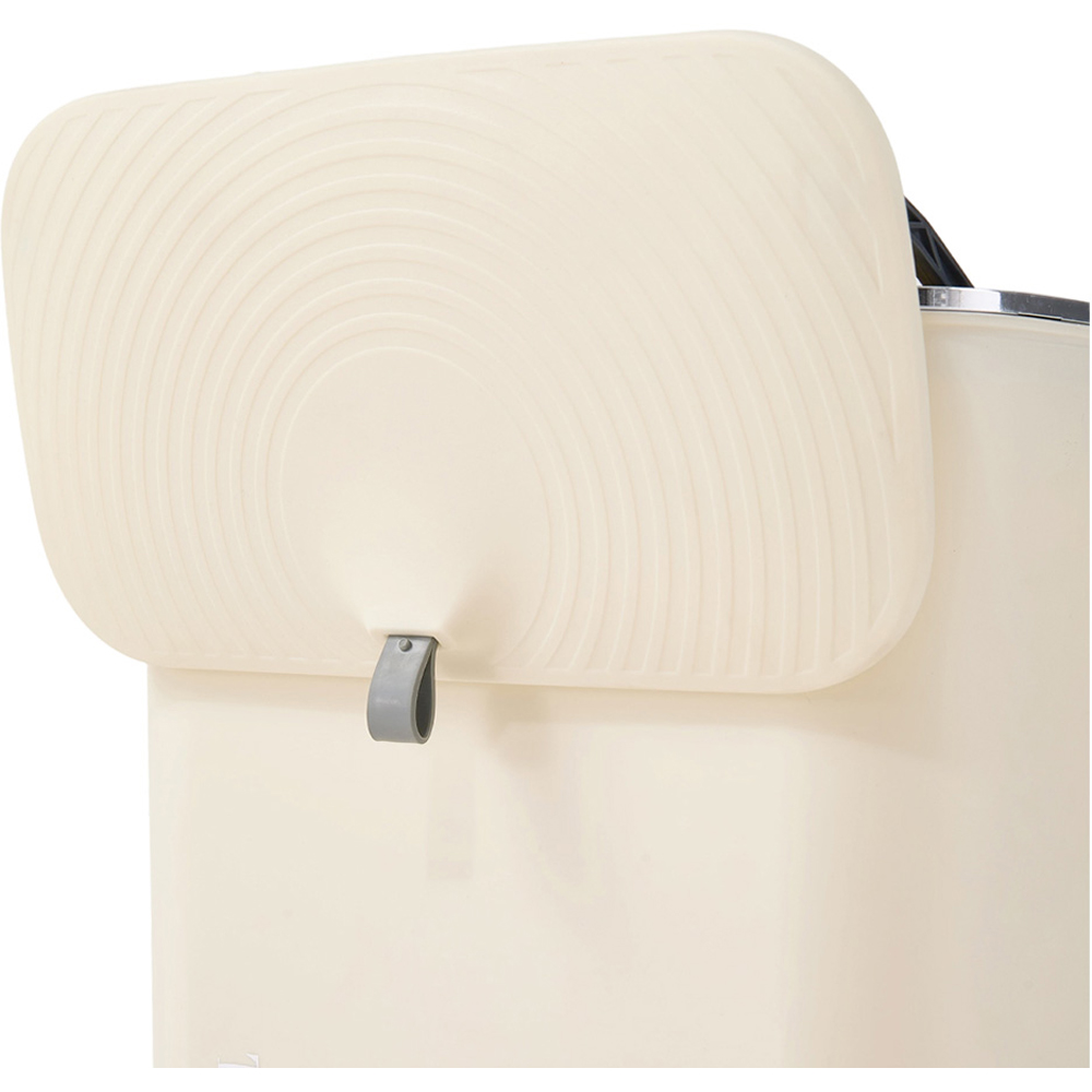 Living and Home Cream Hanging Waste Bin with Lid 9L Image 5