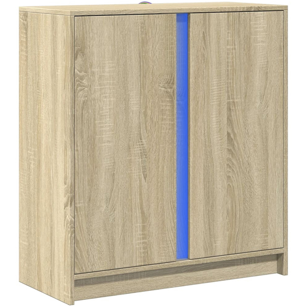 vidaXL 2 Door Sonoma Oak LED Sideboard Image 2