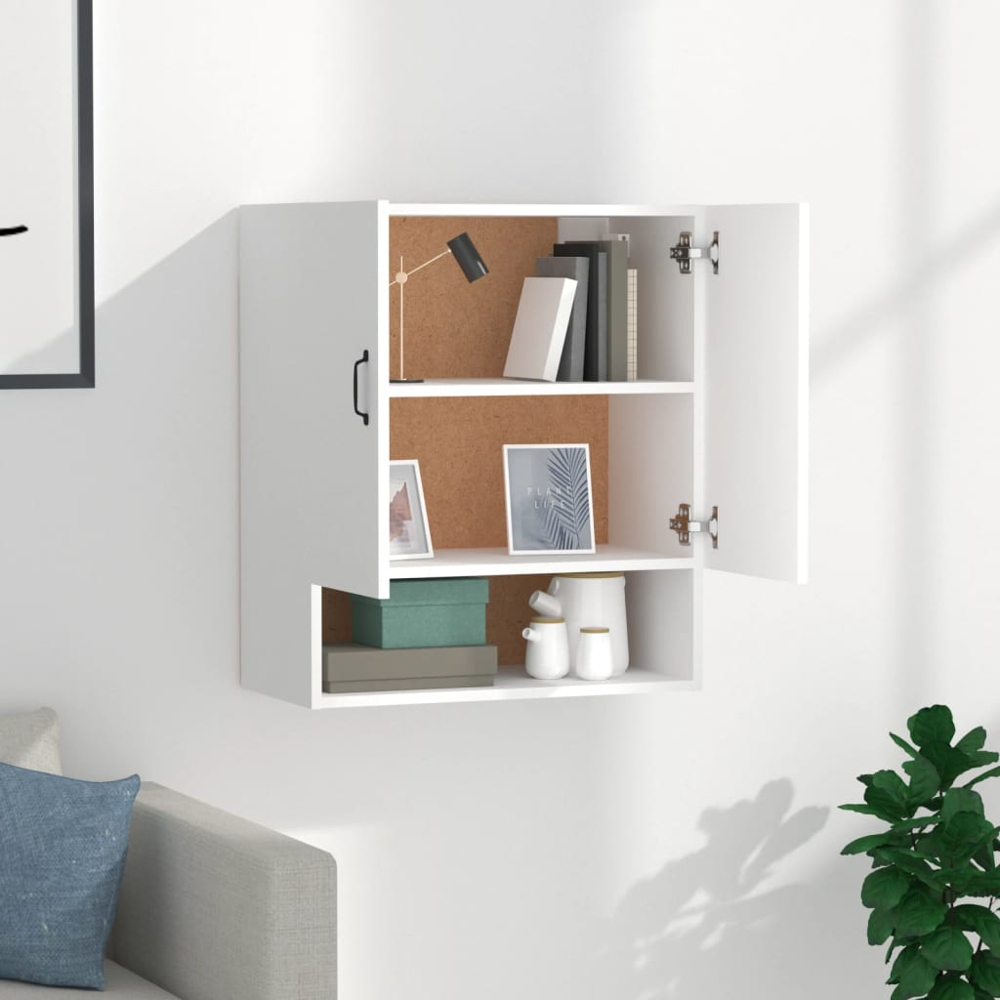 vidaXL 2 Door Single Shelf White Wall Cabinet Image 3