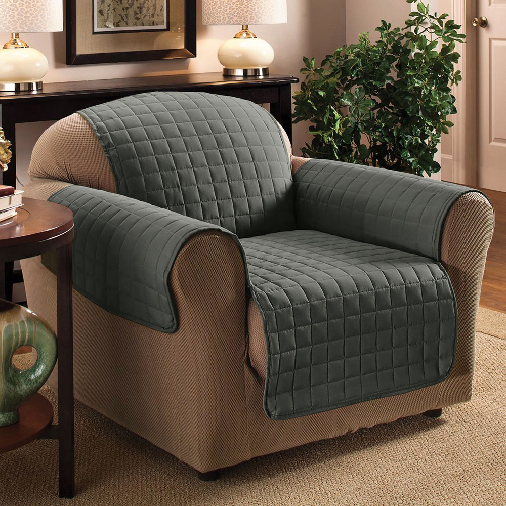 Homerepublic Single Seater Charcoal Microfibre Water-Repellent Sofa Protector Image 2