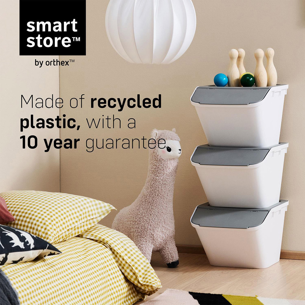 SmartStore Collect Stack-It Recycling Bin with Lid 3 Pack Image 6