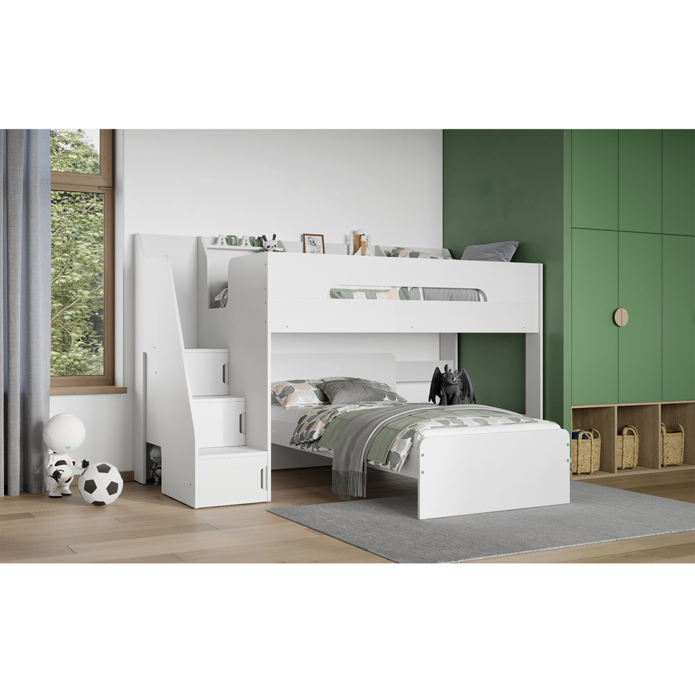 Flair Stepaside White L Shaped Bunk Bed Image 7