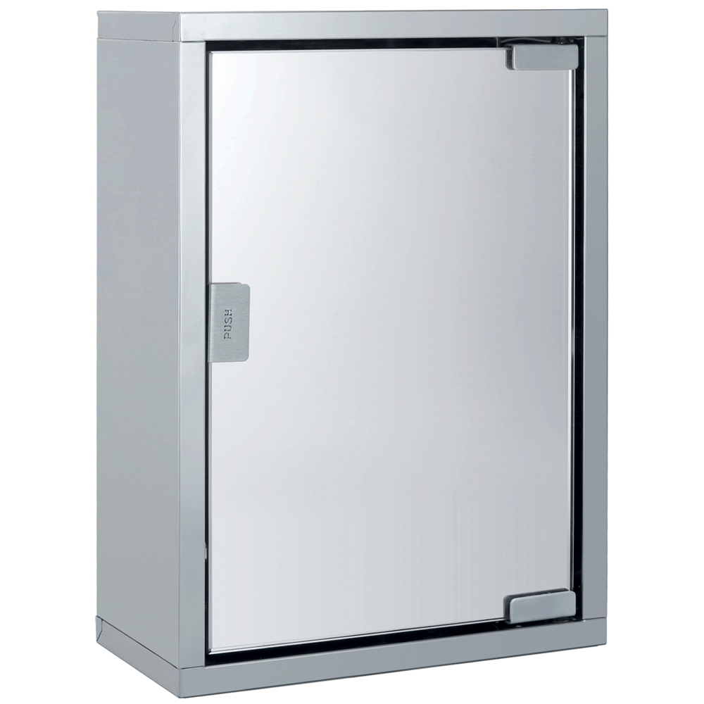 Silver Stainless Steel Mirror Bathroom Cabinet Image 2