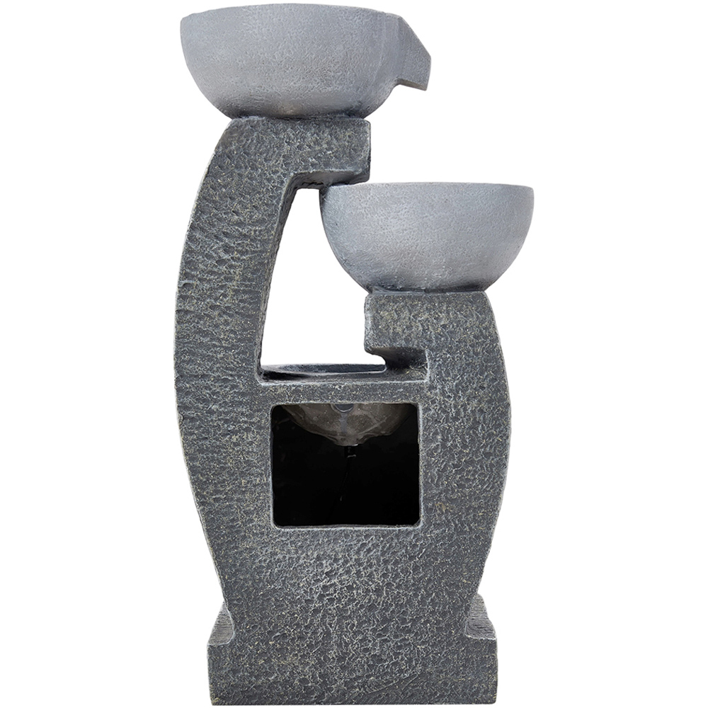 Living and Home 3-Tier Stone Effect Cascading Bowl Solar LED Water Feature Image 4