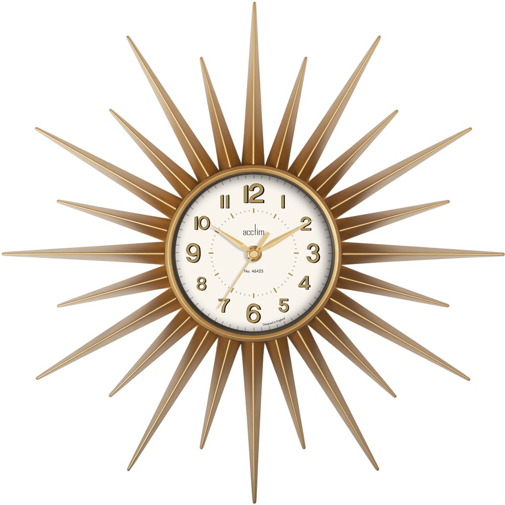 Acctim Stella Sprayed Gold Starburst Wall Clock 44cm Image