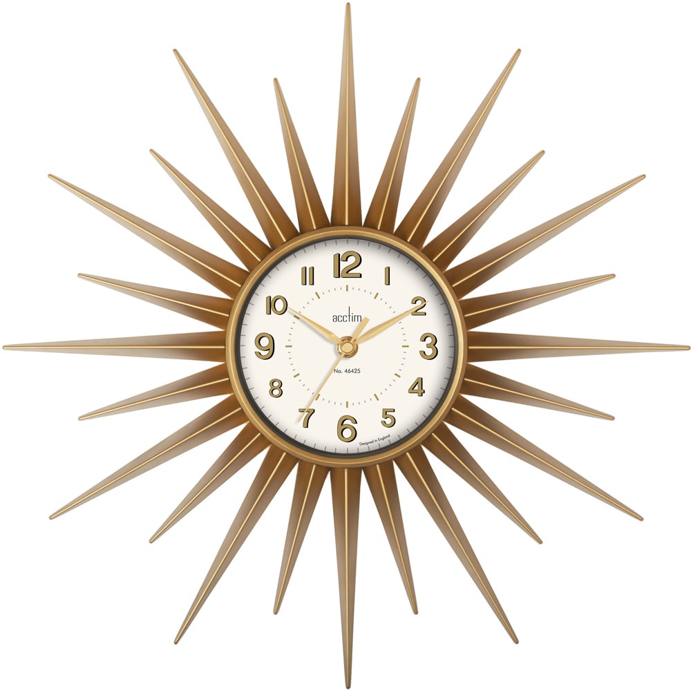 Acctim Stella Sprayed Gold Starburst Wall Clock 40cm Image