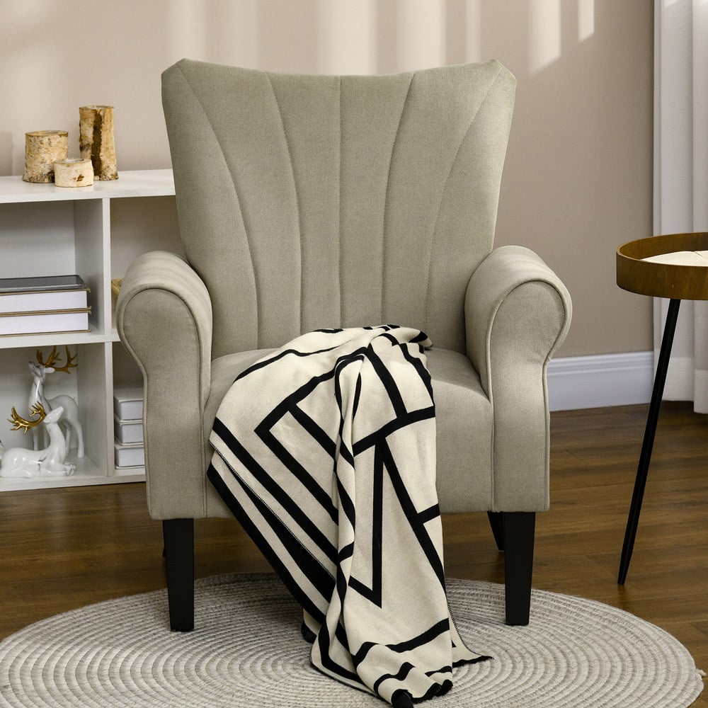 Portland Beige High Back Accent Chair Image 6
