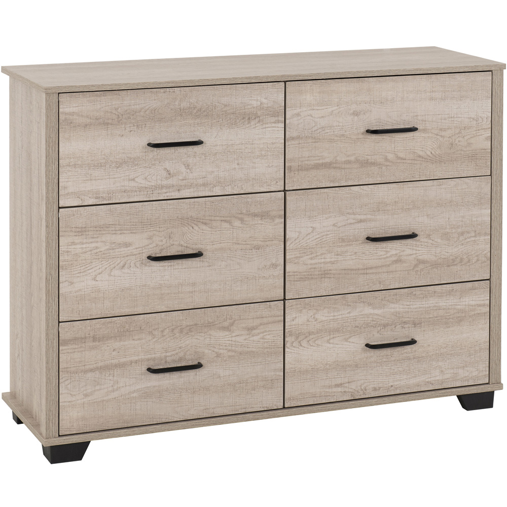 Seconique Oliver 6 Drawer Light Oak Effect Chest of Drawers Image 2