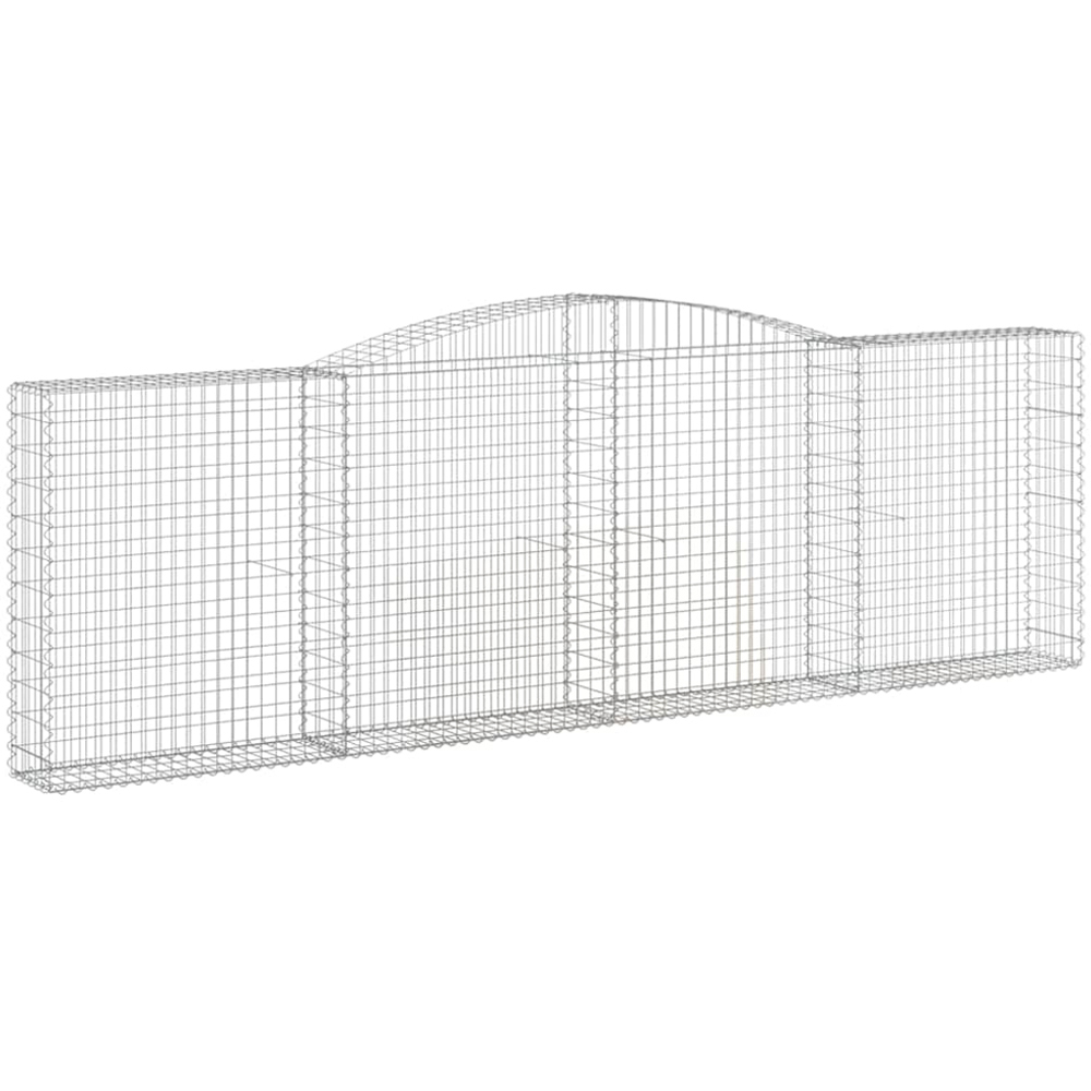 vidaXL Silver Galvanised Iron Arched Gabion Basket 400 x 30 x 120/140cm 9 Pack Image 1