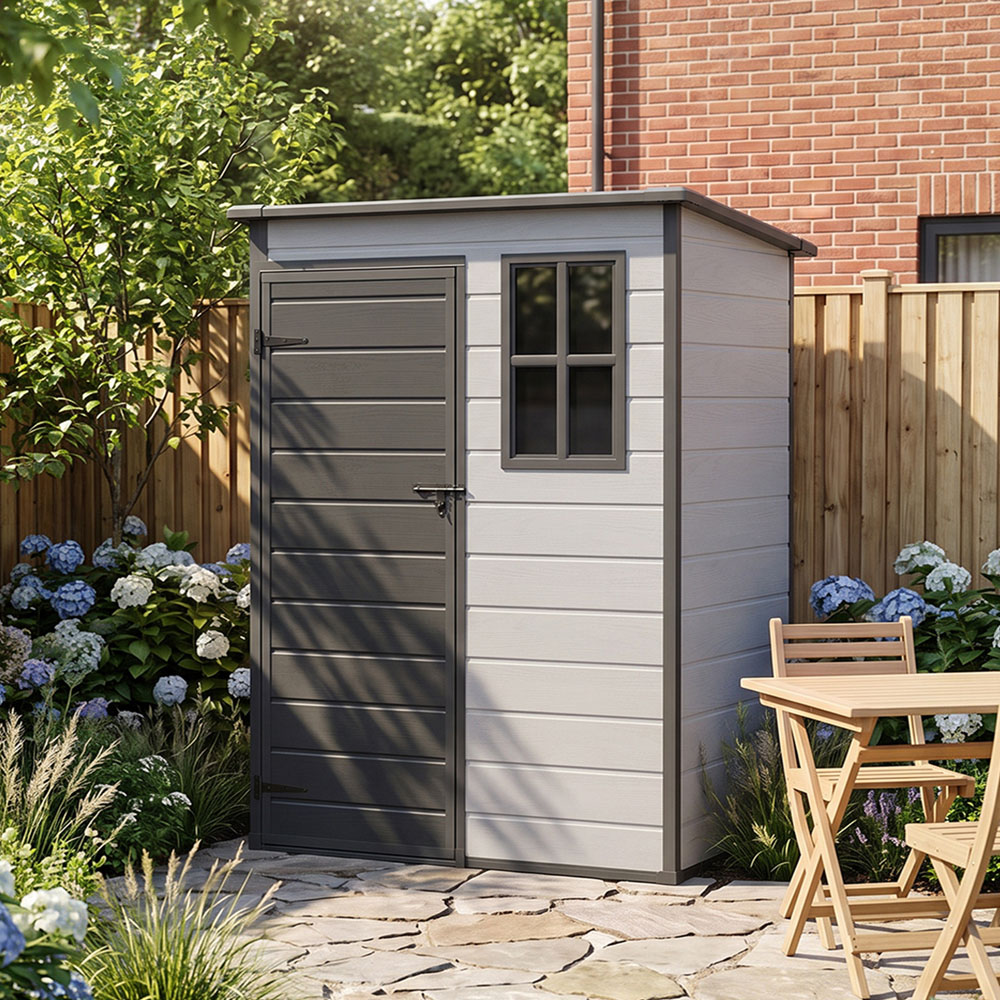 Living and Home 5 x 3ft Pent Garden Storage Shed with Window Image 8