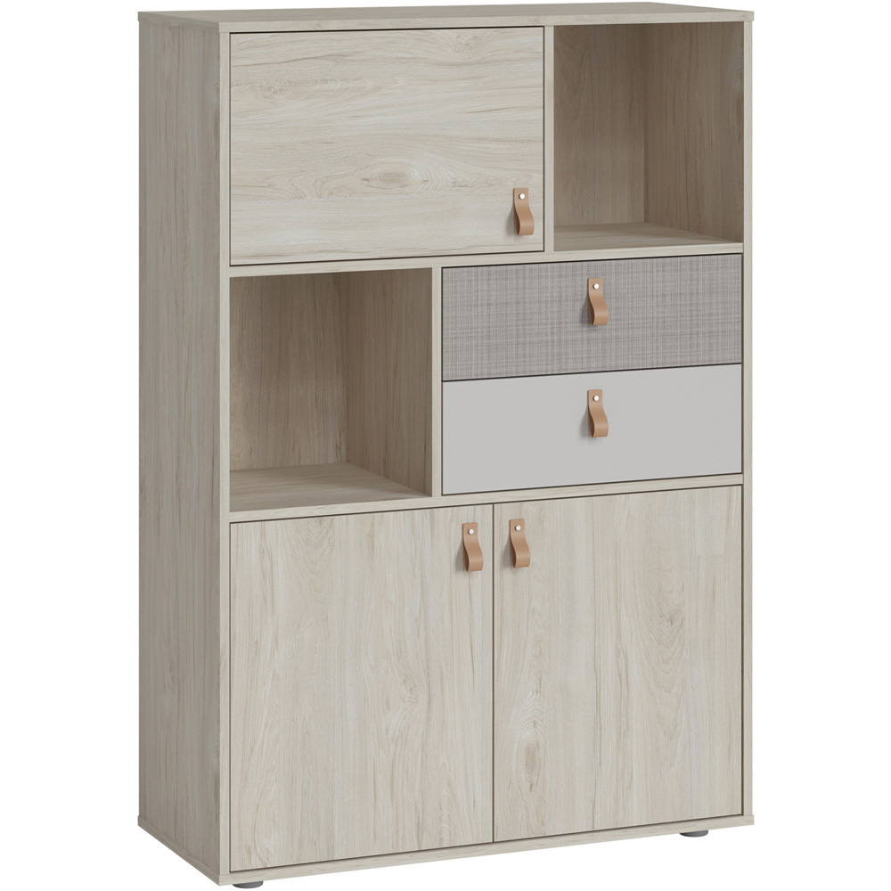 Florence Denim 3 Doors 2 Drawers Light Walnut Cashmere Cabinet Image 2
