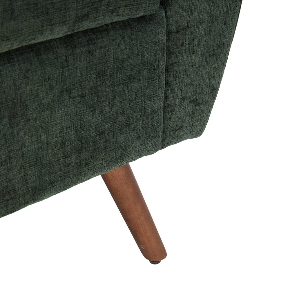 Living and Home Green Chenille Upholstered Storage Bench Image 5
